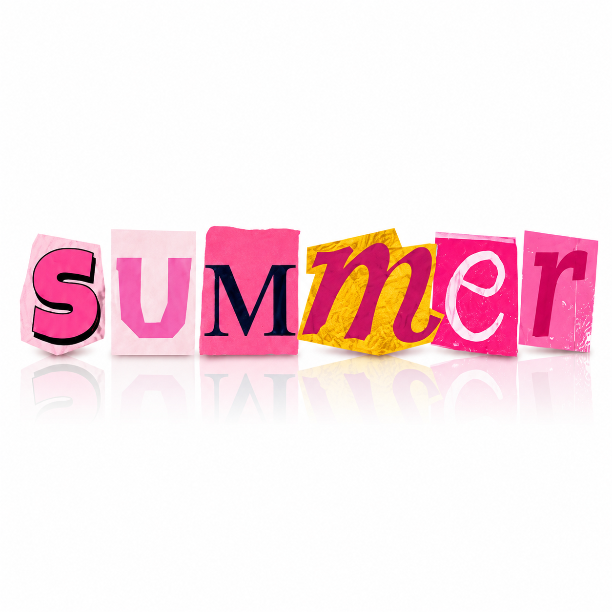 Bright summer essentials display with sunglasses, hats, and travel accessories.