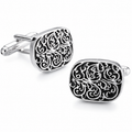 Regal Scroll Silver Cufflinks