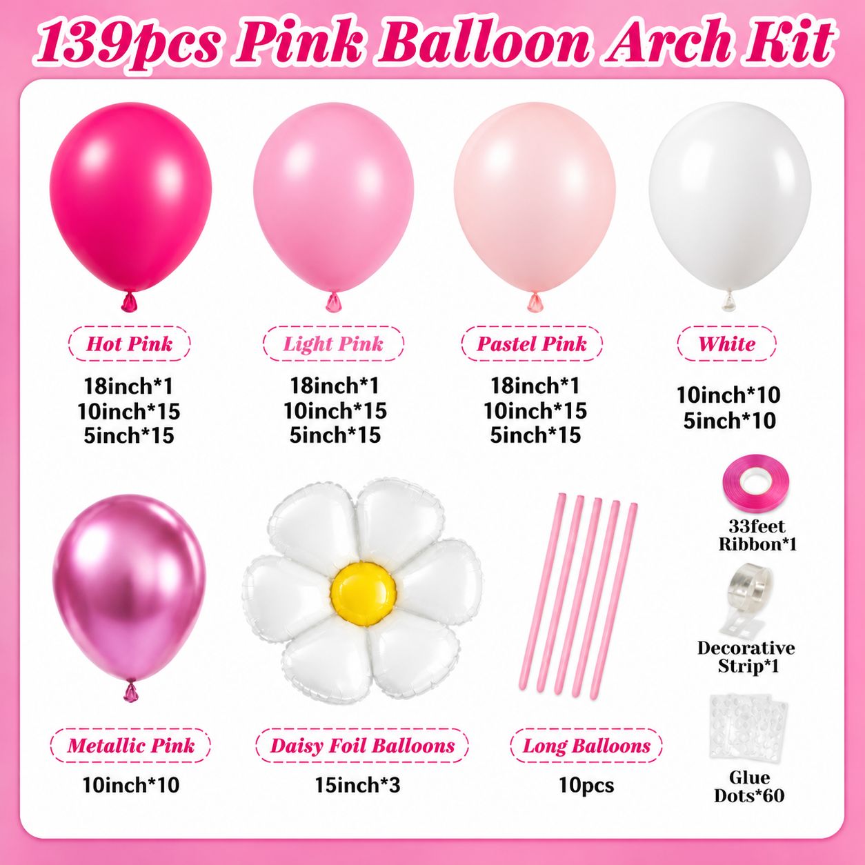 Pink Balloon Arch Kit