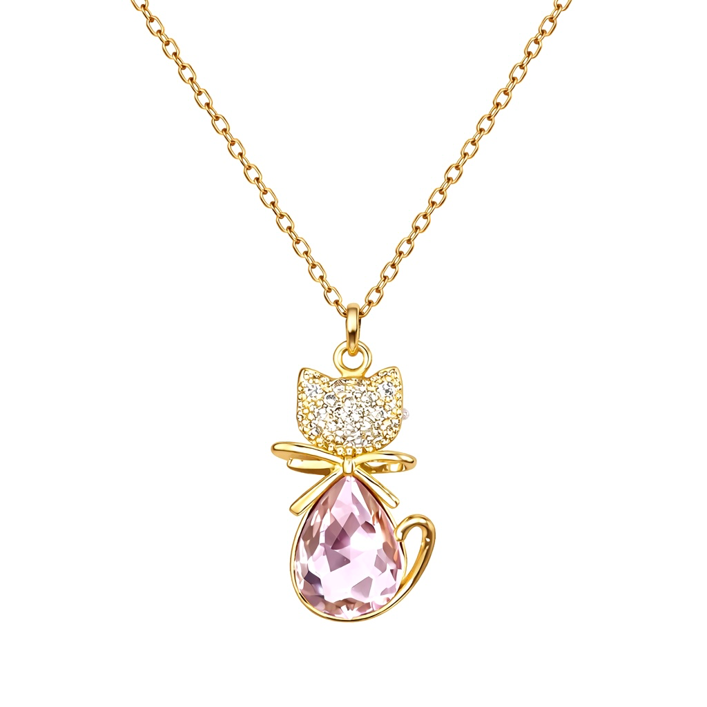 Pink Kitty Necklace