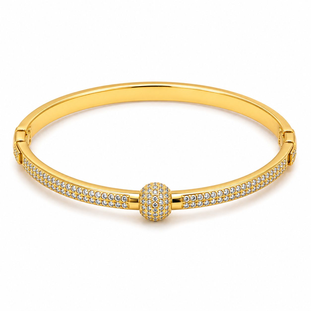 Crystal Halo Bangle - Women's Bracelet | Asena Boutique Qatar