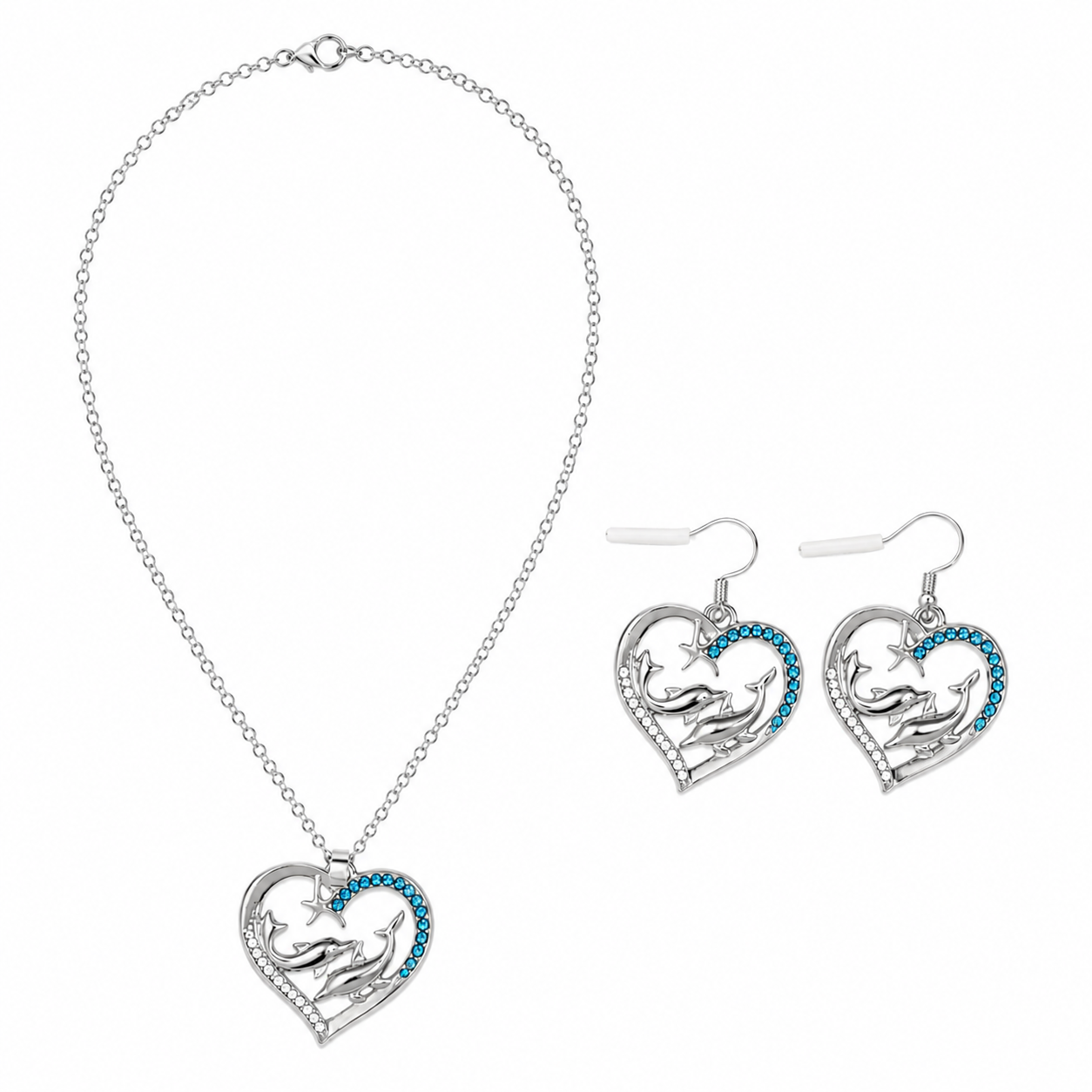 Ocean Heart Dolphin Jewelry Set - Kids' Jewelry | Asena Boutique Qatar