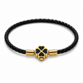 Black Braided Clover Bracelet - Men's Bracelet | Asena Boutique Qatar