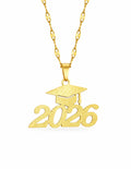 Graduation 2026 Gold Pendant Necklace