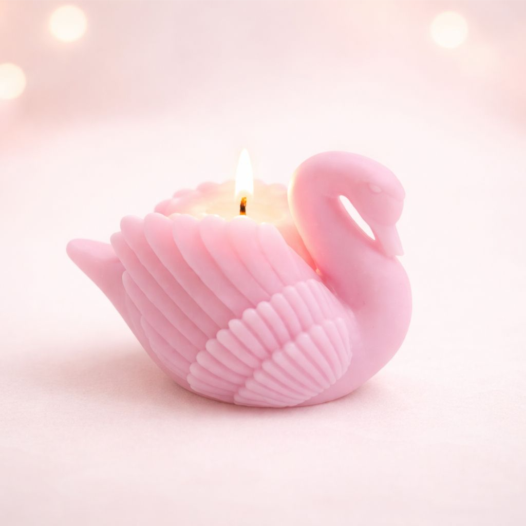 Scented Swan Decorative Candle (Pink)