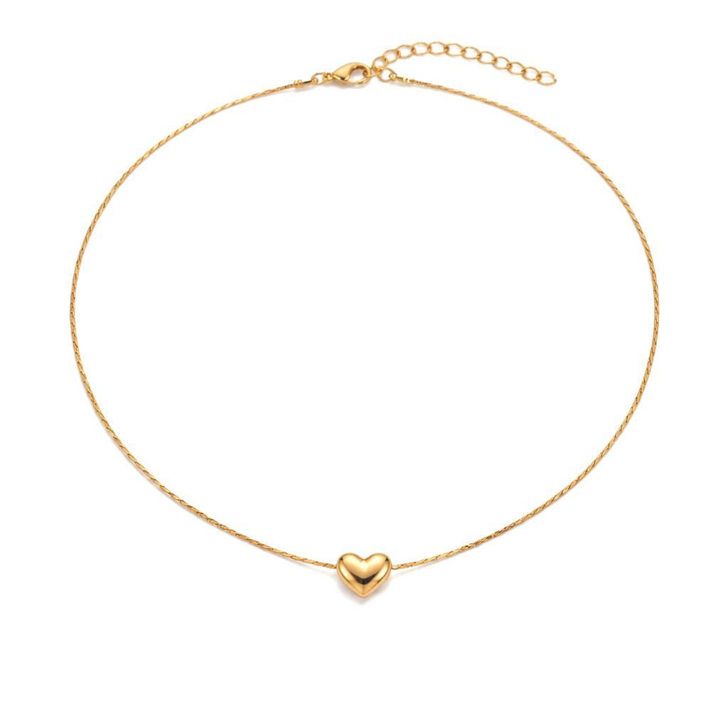 Gold Minimal Heart Necklace