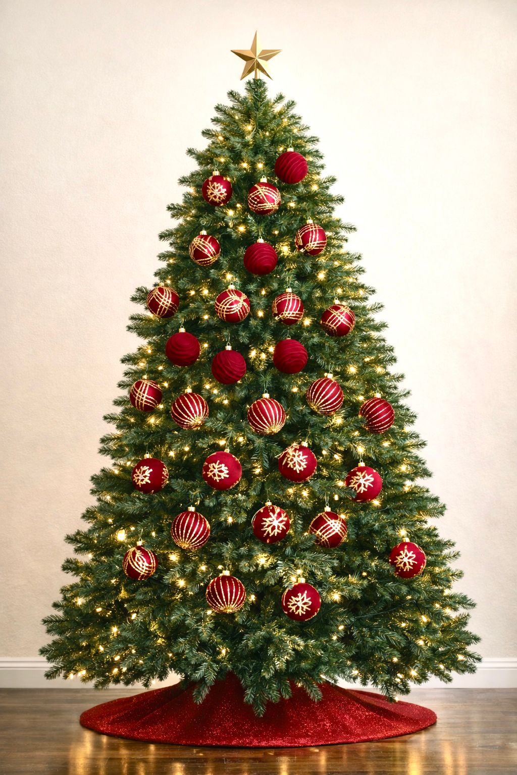Red & Gold Ornament Set