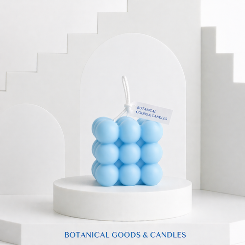 Bubble Bliss Scented Candle 9cm (Blue)