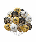 Graduation Balloon Decoration Set – Black, Gold & White