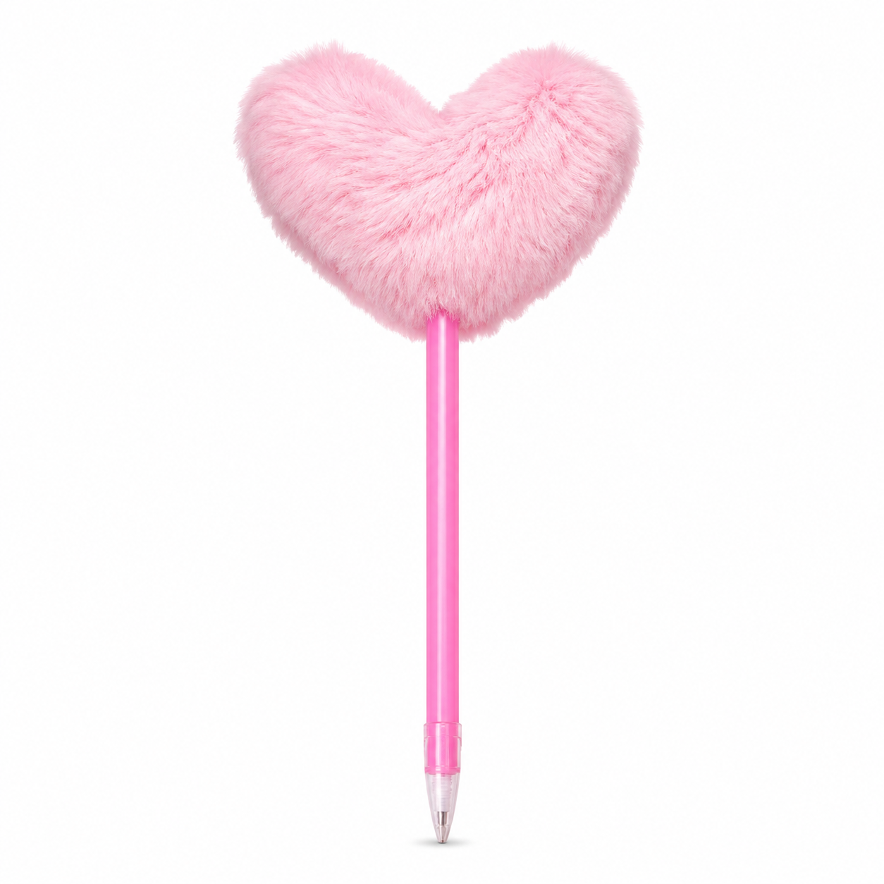 Fluffy Pink Heart Ballpoint Pen - Pen Set | Asena Boutique Qatar
