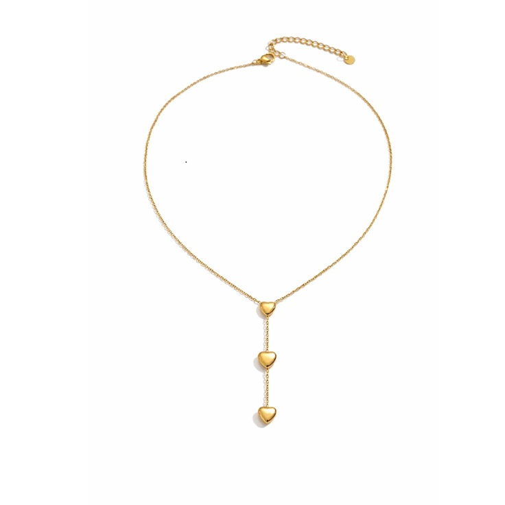Gold Heart Drop Necklace