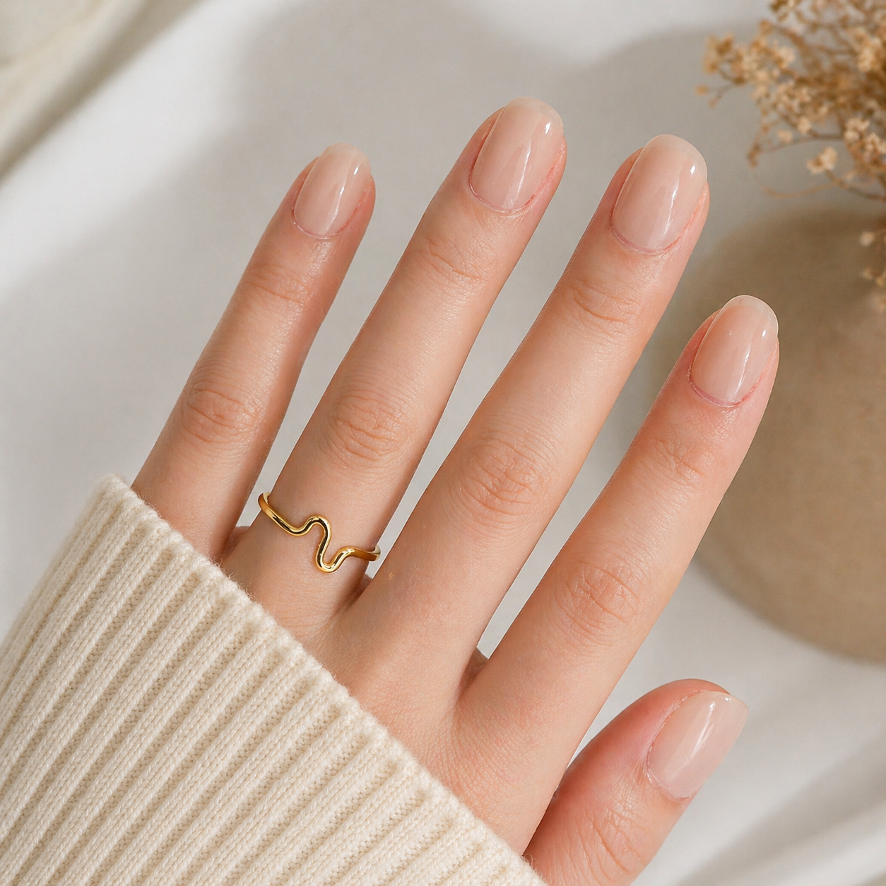 Natural Glossy False Nails