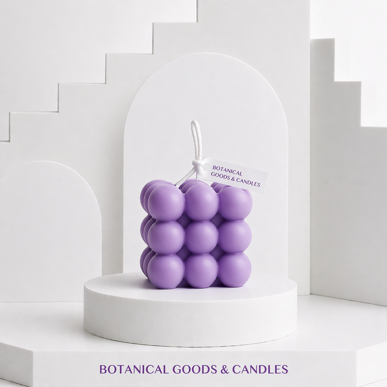 Bubble Bliss Scented Candle 9cm (Purple)