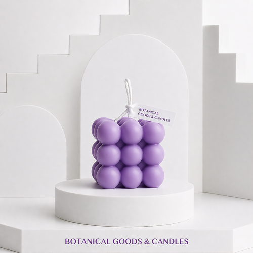 Bubble Bliss Scented Candle 9cm (Purple)