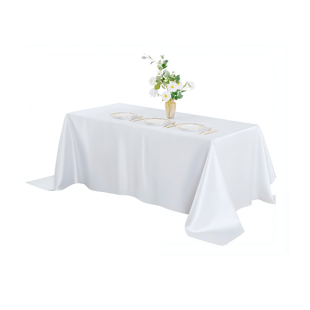 White Satin Tablecloth 148*304cm