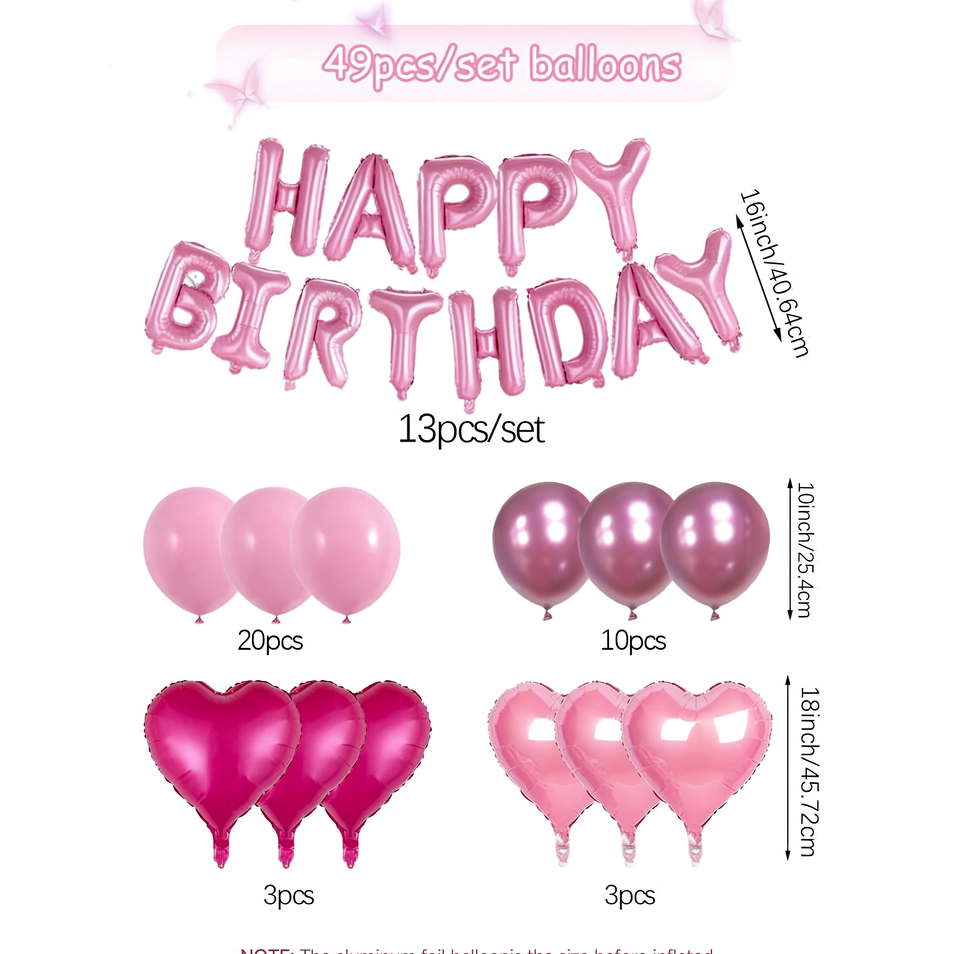 Pink Heart Balloon Set