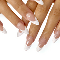 White Feather French Nails - Press-On Nails | Asena Boutique Qatar