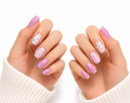 Pink Floral Short Press On Nails