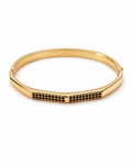 Black Crystal Hex Bangle - Men's Bracelet | Asena Boutique Qatar