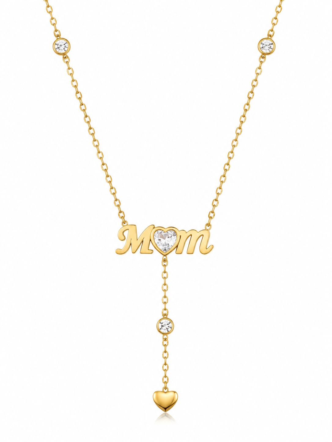 Mom Heart Drop Necklace - Women's Necklace | Asena Boutique Qatar