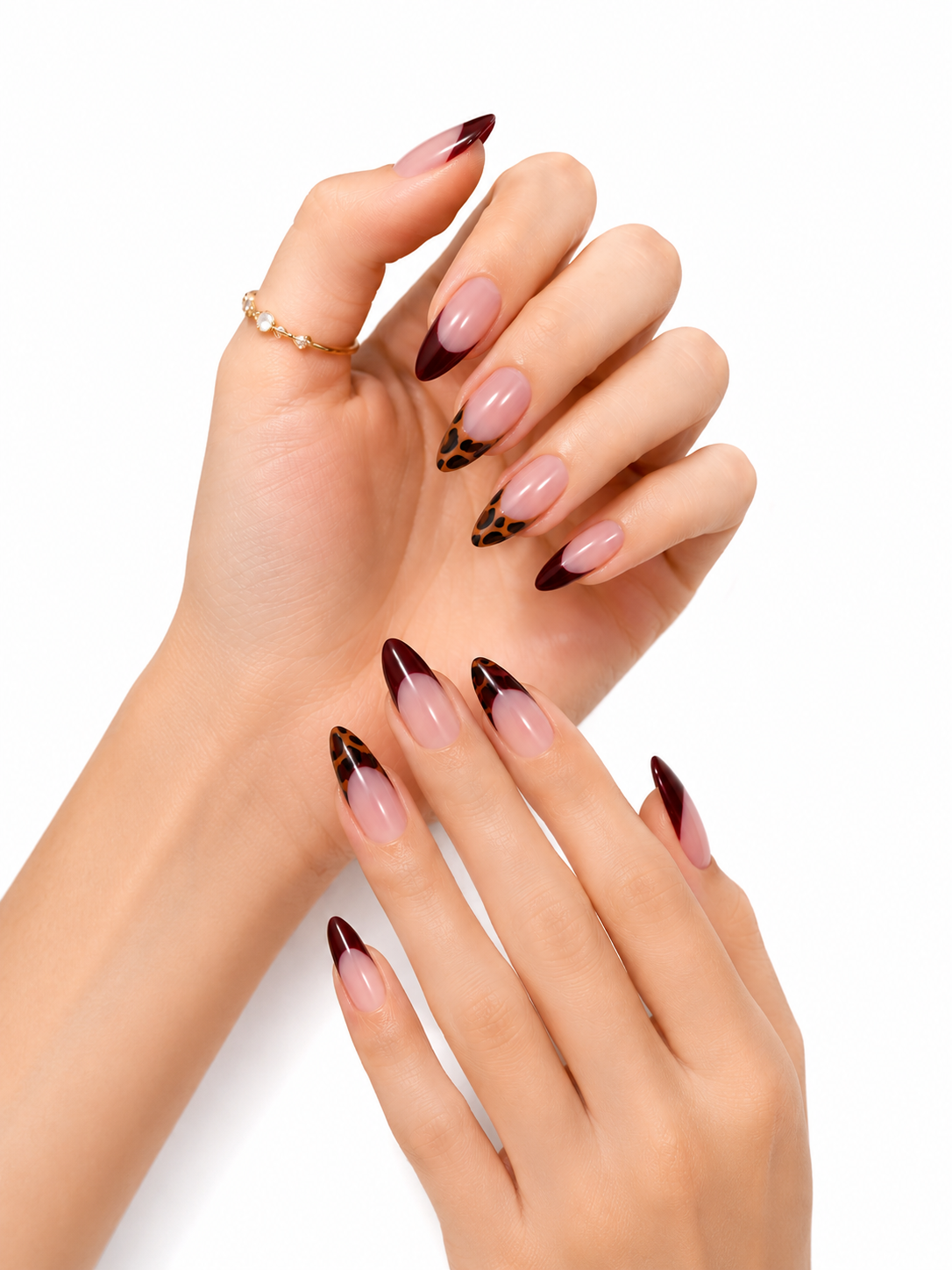 Leopard French Tip Press On Nails