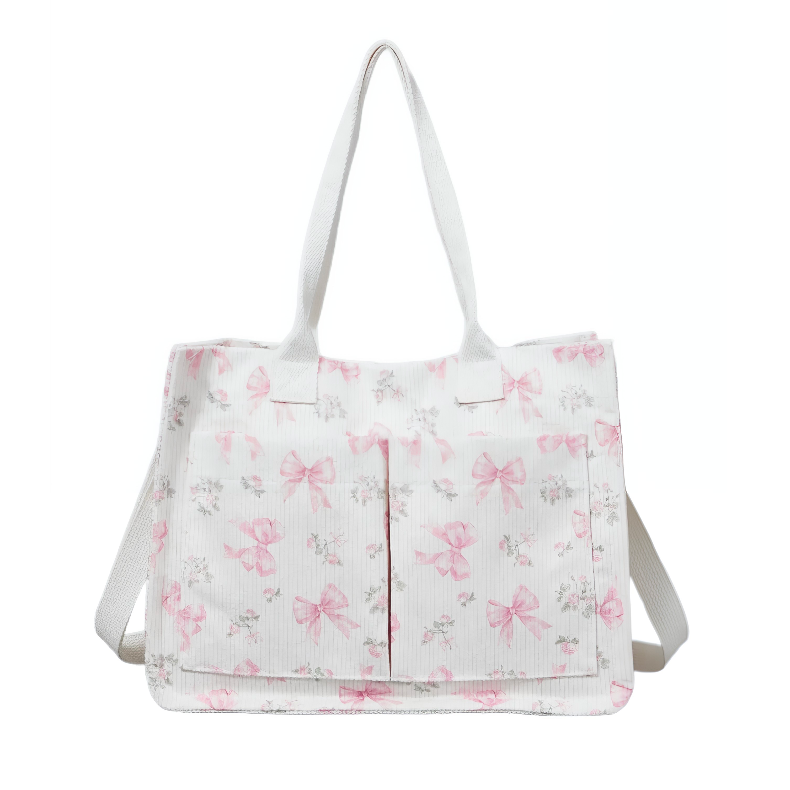 Floral Bow Tote Bag - Tote Bag | Asena Boutique Qatar