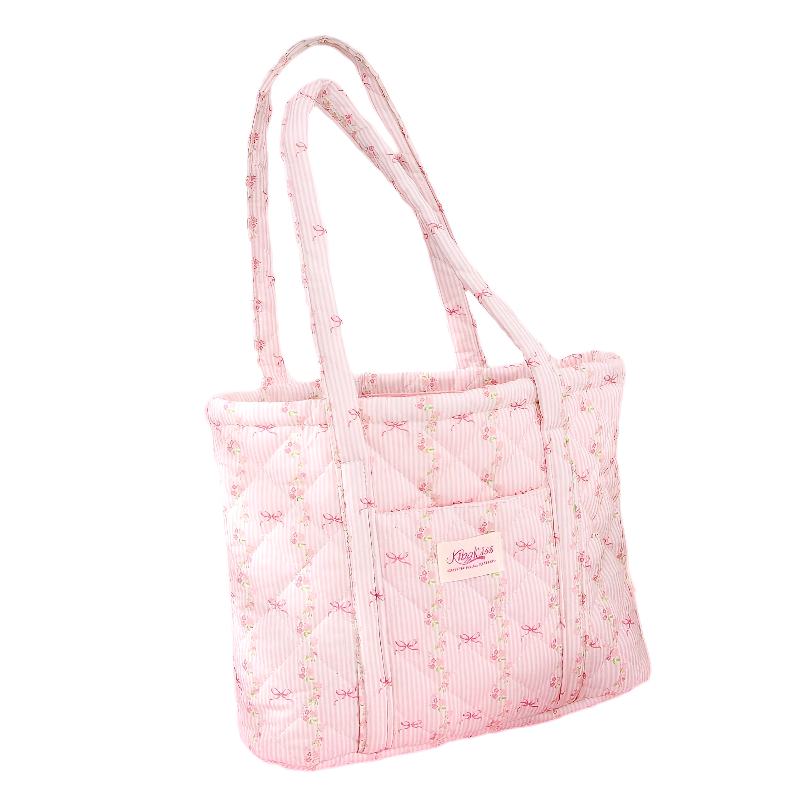 Blush Bow Quilt Tote
