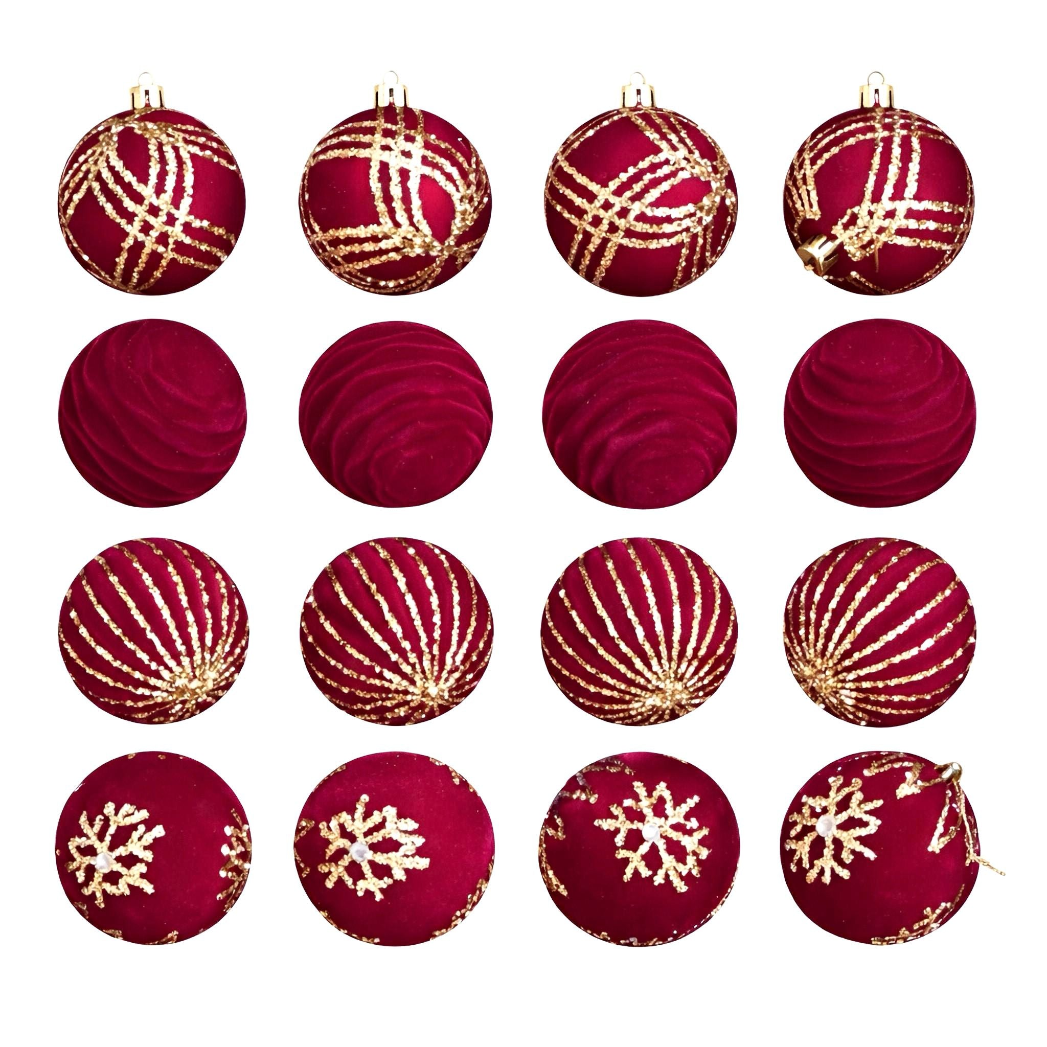 Red & Gold Ornament Set