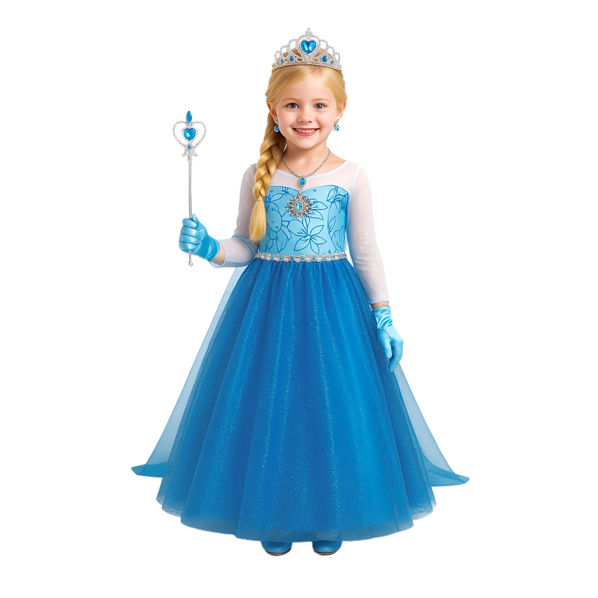 Frozen Blue Princess Dress Set - Party Costume | Asena Boutique Qatar