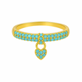 Turquoise Heart Charm Ring