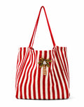 Palm Charm Striped Tote Bag - Tote Bag | Asena Boutique Qatar