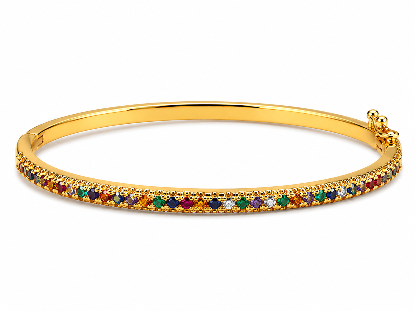 Rainbow Crystal Bangle - Women's Bracelet | Asena Boutique Qatar