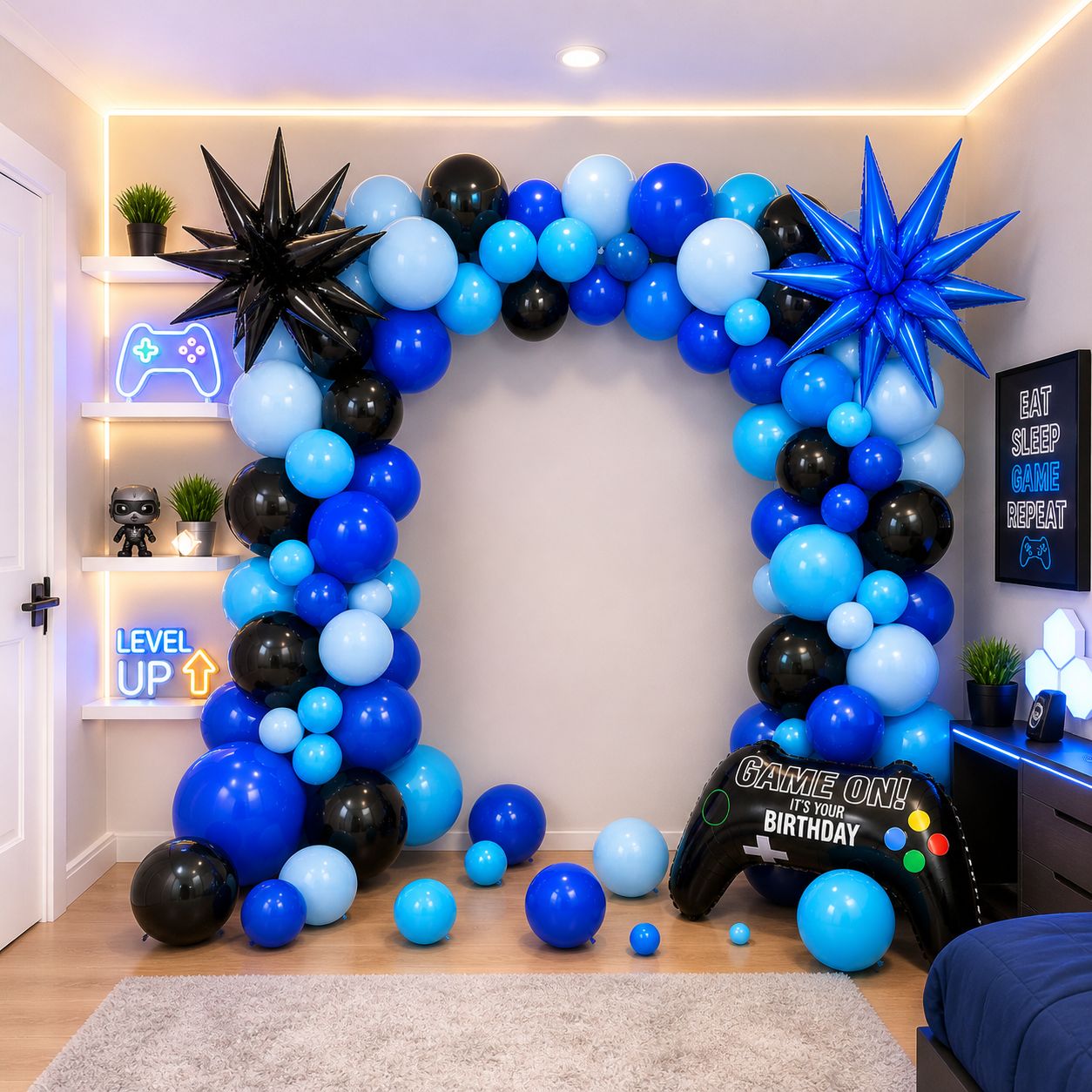 Blue Gaming Balloon Arch Kit