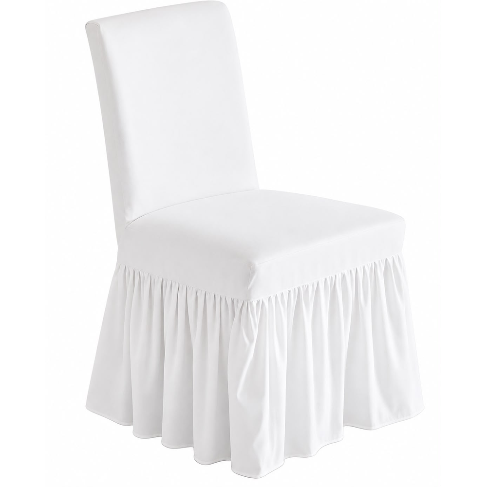 White Ruffled Chair Cover - Party Tableware | Asena Boutique Qatar