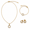 Gold Circle Pendant Jewelry Set - Women's Jewelry Set | Asena Boutique Qatar