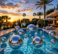 Luxury Chrome Balloon Pool Decoration Set