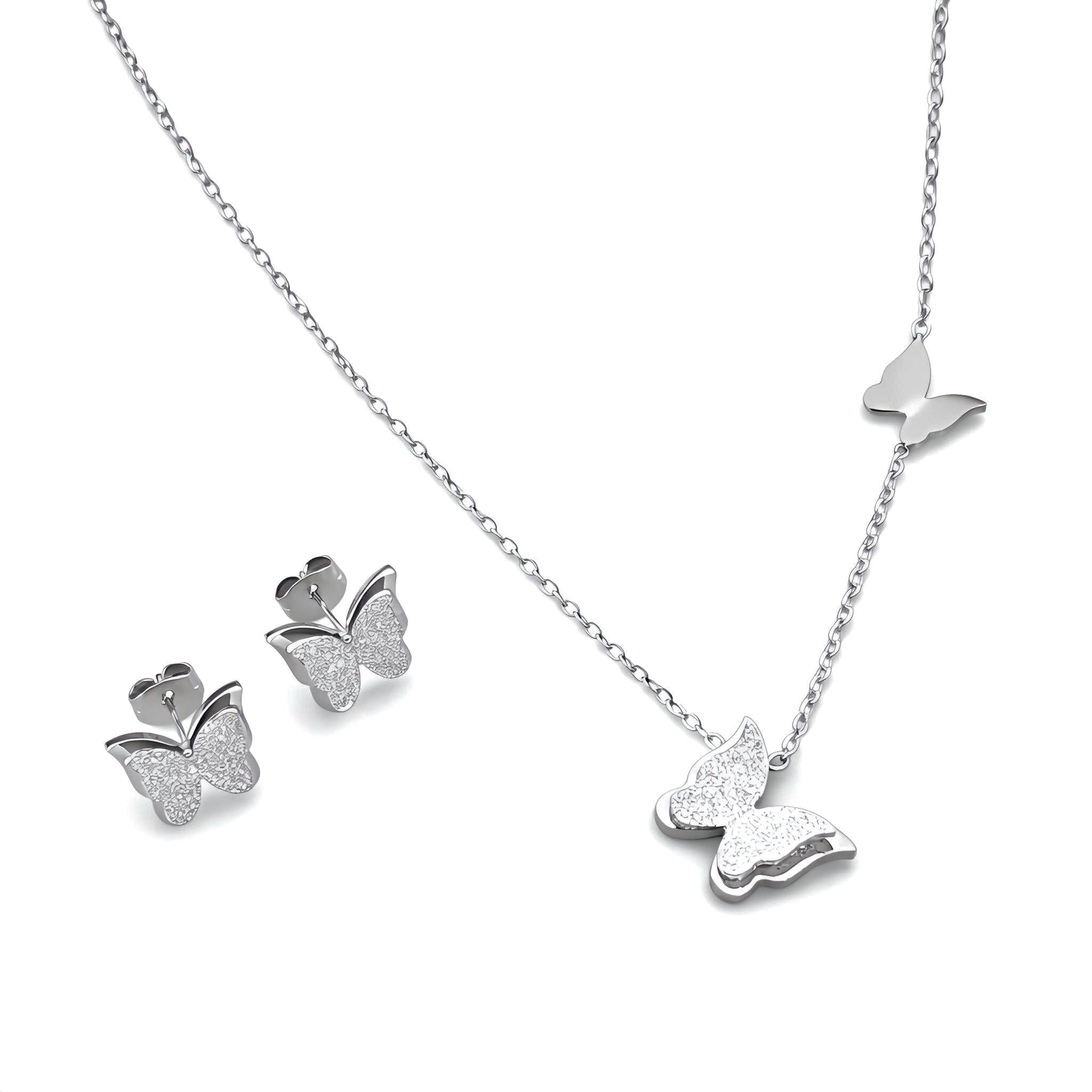 Silver Butterfly Set