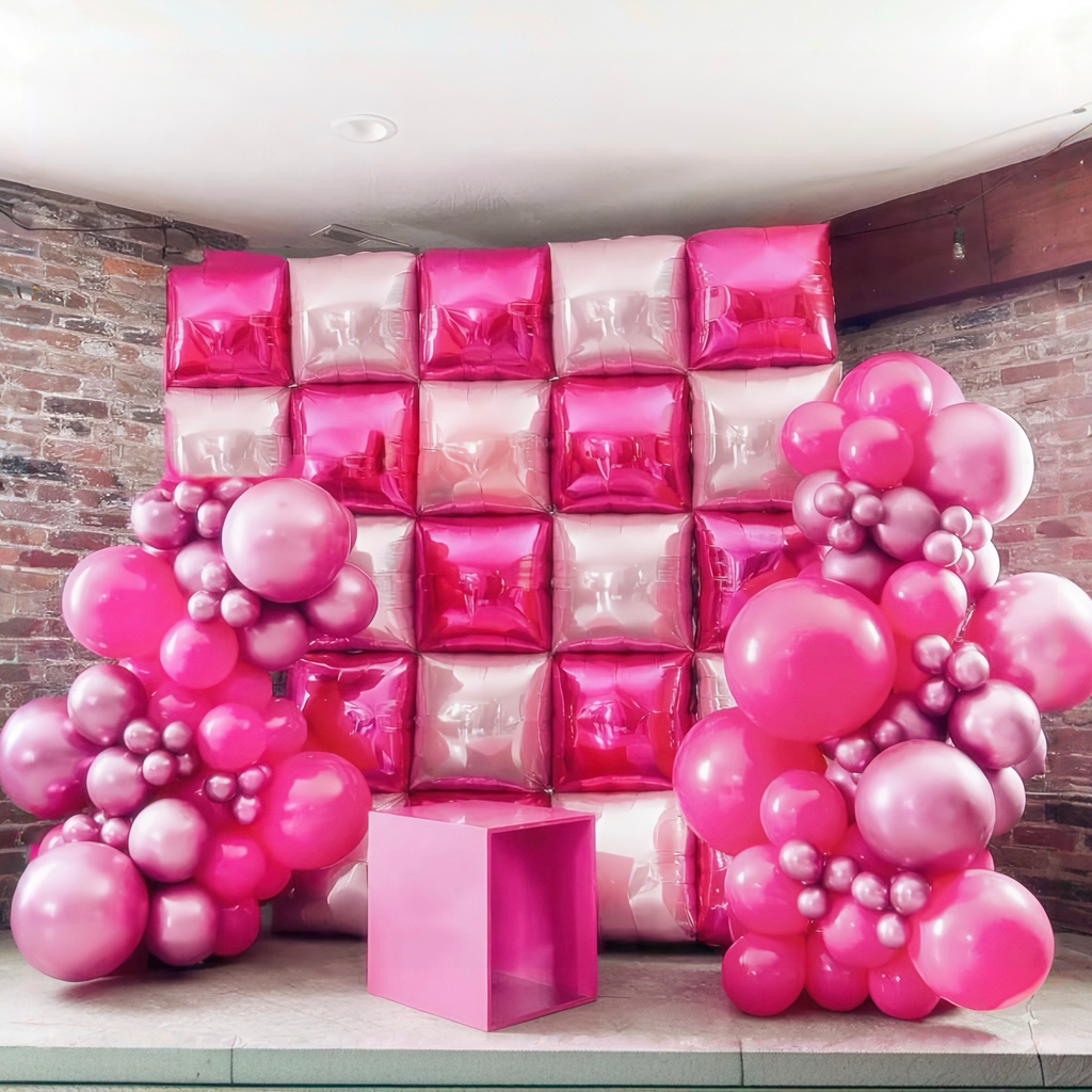 Pink Balloon Wall Set