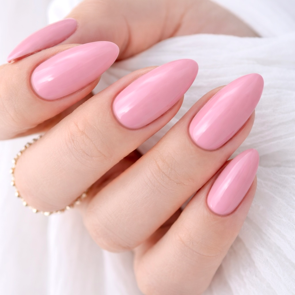 Soft Pink Almond Nails