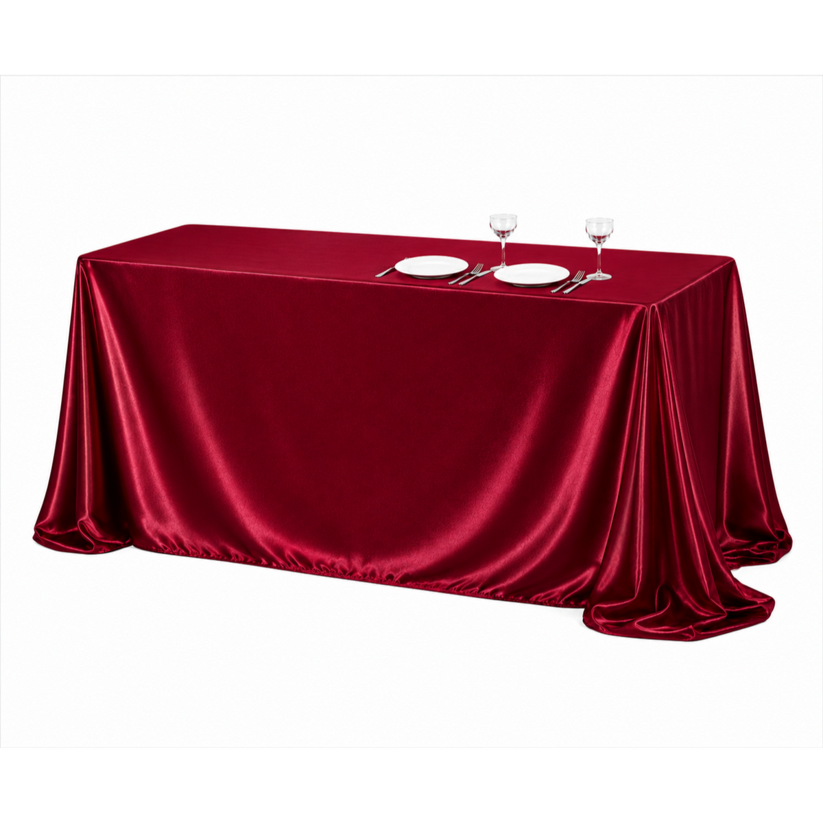 Maroon Satin Tablecloth 148×450cm - Party Tableware | Asena Boutique Qatar