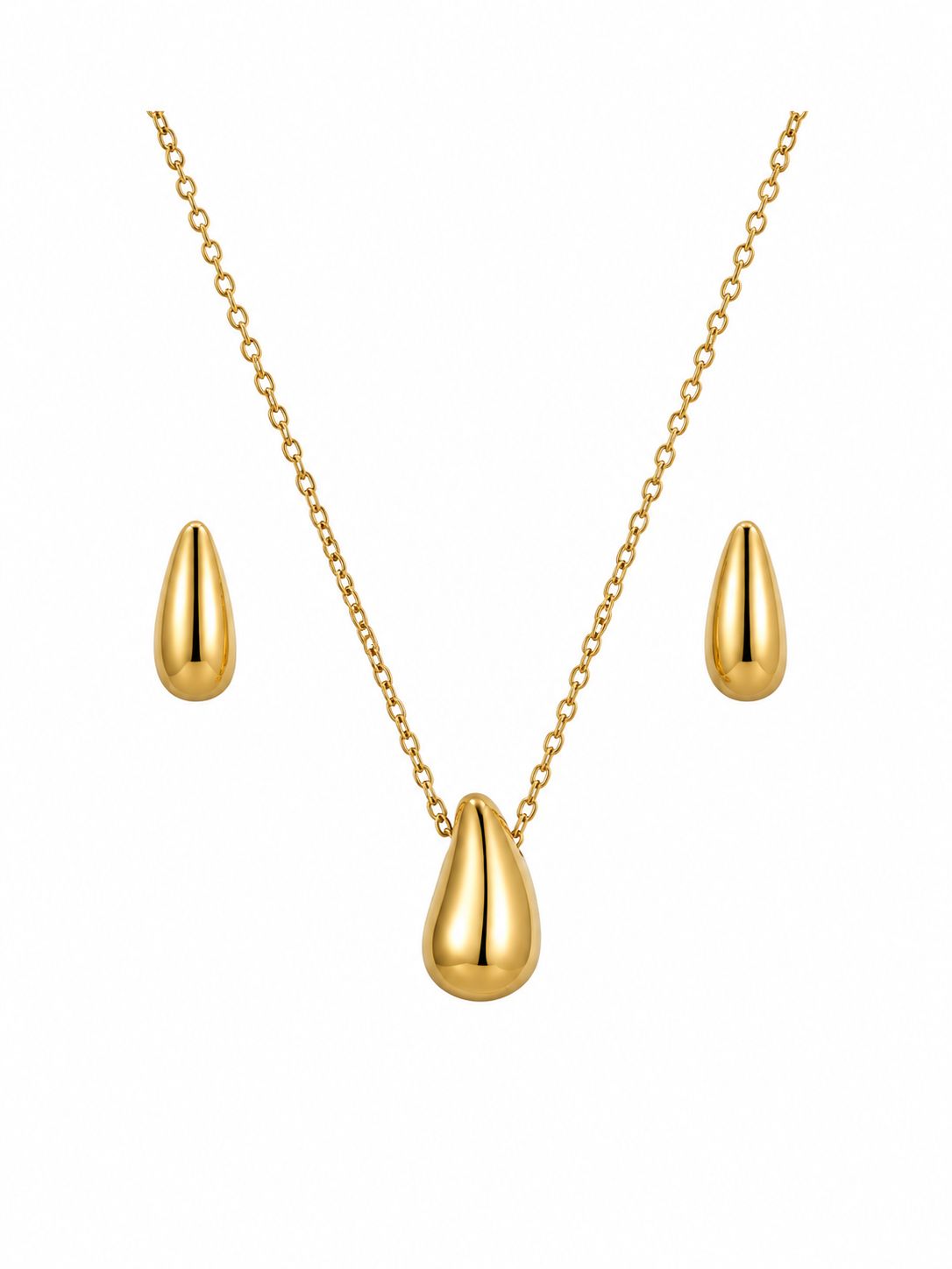 Gold Plated Teardrop Jewelry Set - Women's Jewelry Set | Asena Boutique Qatar