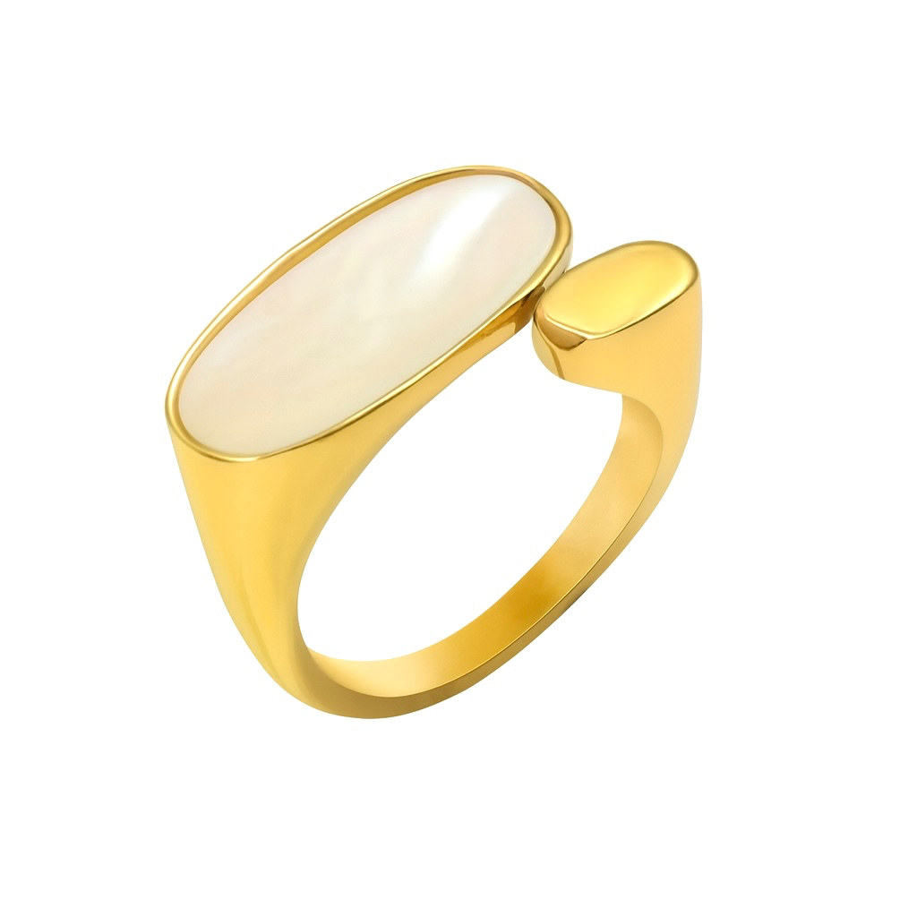Golden Pearl Accent Ring