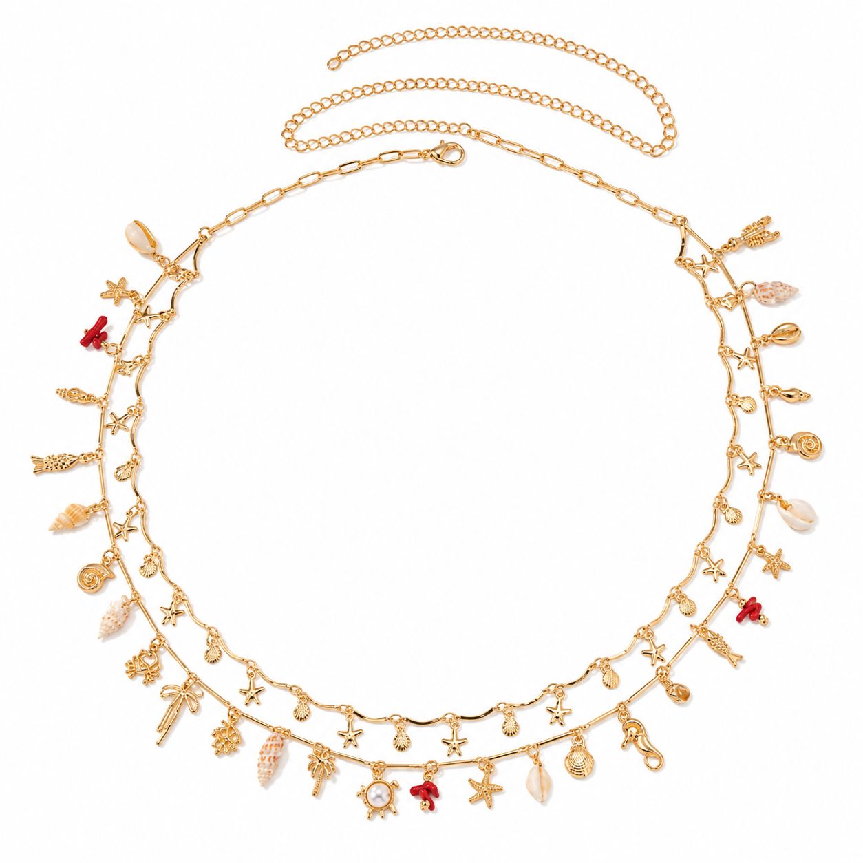 Seaside Charm Double Layer Waist Chain - Summer Essential | Asena Boutique Qatar