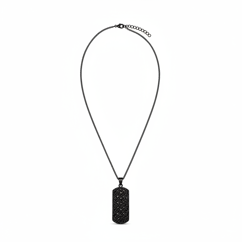 Midnight Shield Pendant Necklace