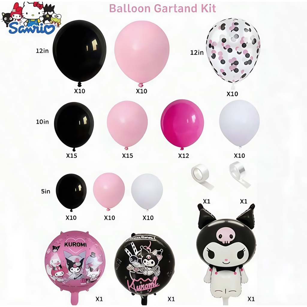 Kuromi Birthday Balloon Garland Kit