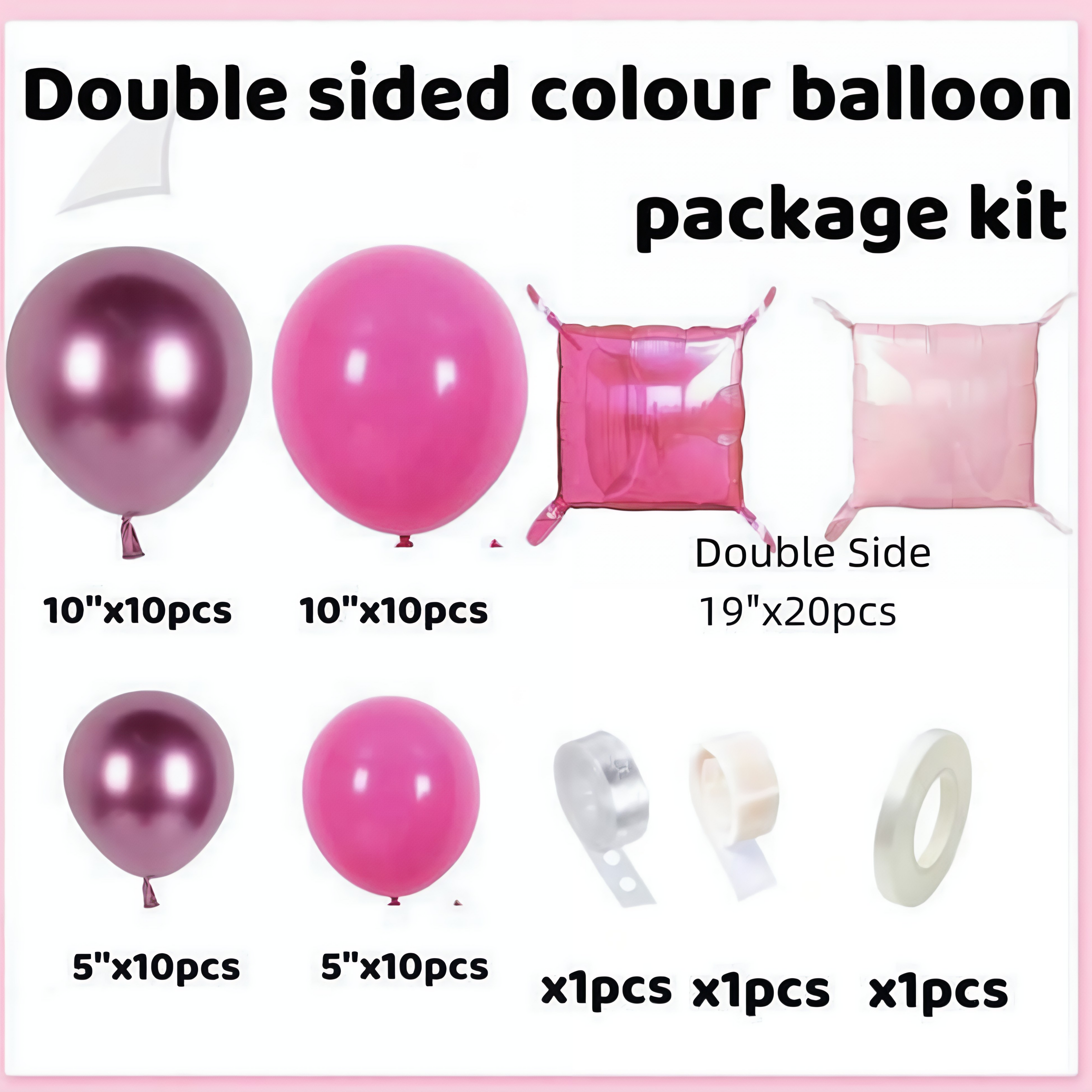 Pink Balloon Wall Set