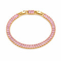 Pink Baguette Tennis Bracelet - Women's Bracelet | Asena Boutique Qatar