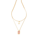 Pink Stone Layered Necklace