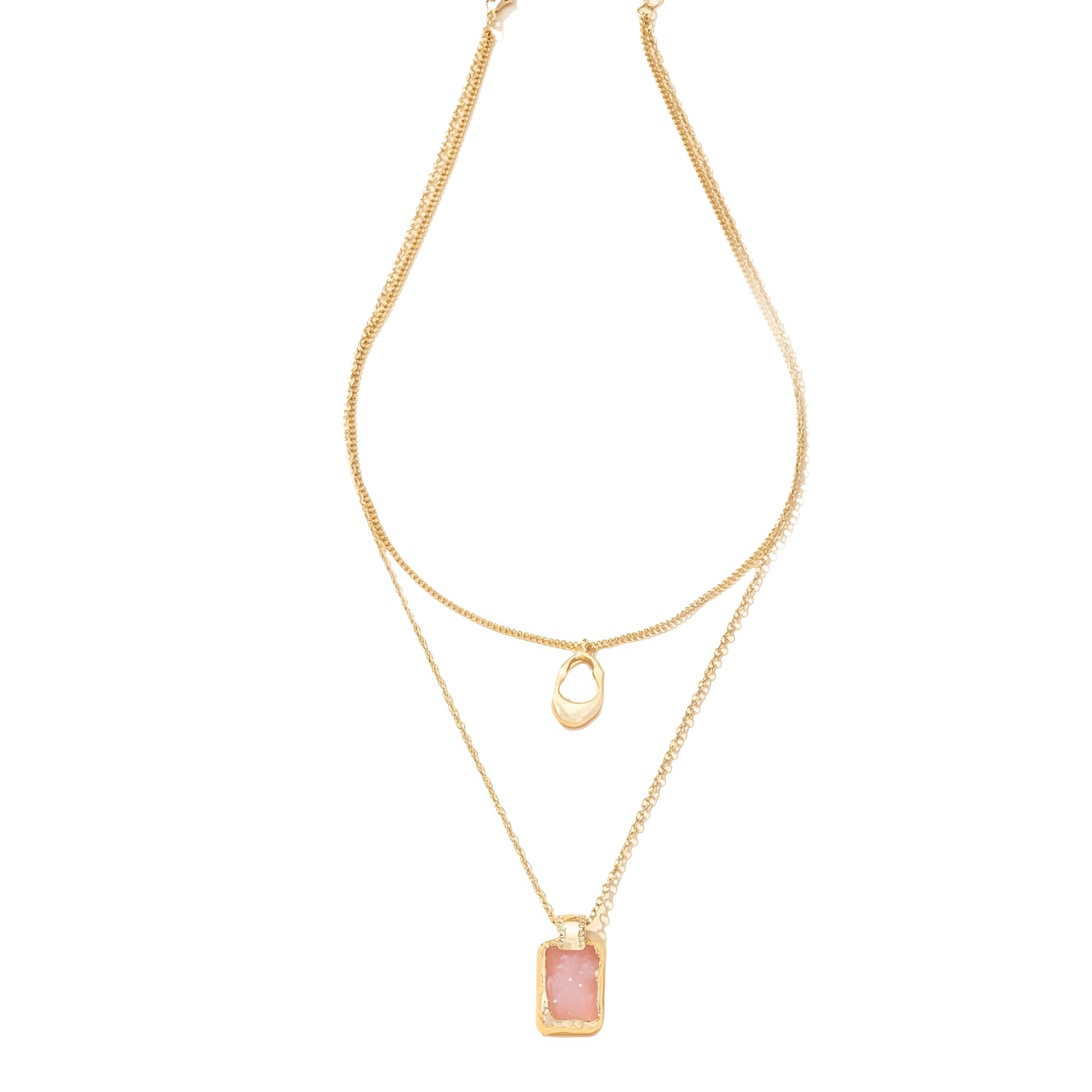 Pink Stone Layered Necklace