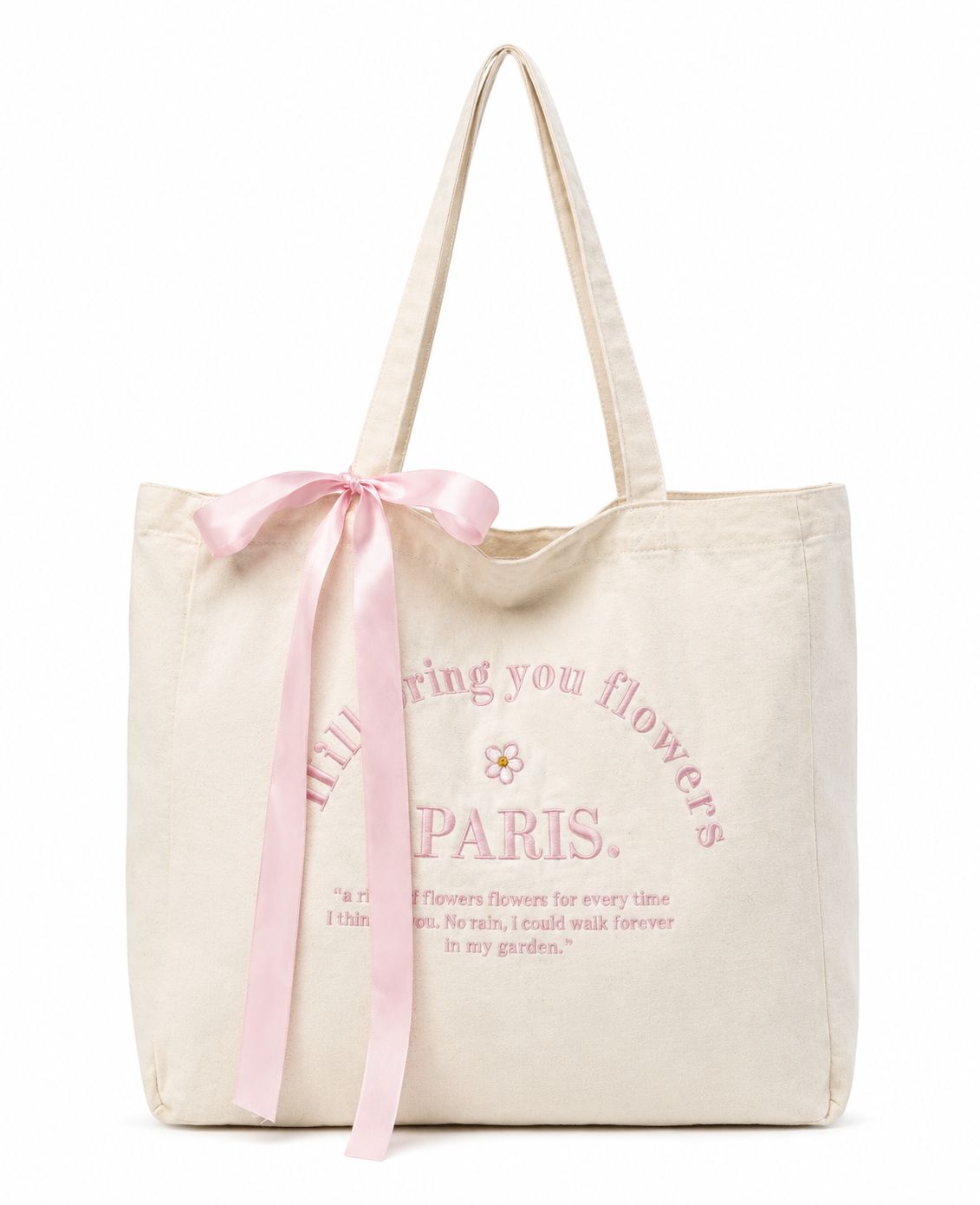 Paris Bloom Canvas Tote Bag - Tote Bag | Asena Boutique Qatar